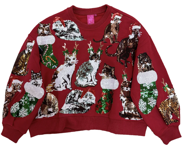 Red Christmas Kitty Sweatshirt