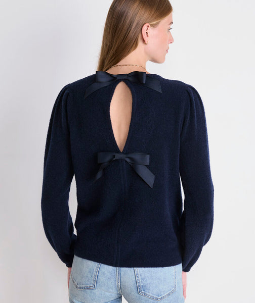 Bow Back Sweater - Nautical Navy