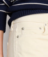 Colleen Mid Rise Ankle Corduroy Pants -Marshmallow