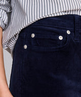 Mid Rise Ankle Corduroy Pants - Nautical Navy