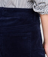 Mid Rise Ankle Corduroy Pants - Nautical Navy