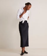 Silky Slip Skirt - jet Black