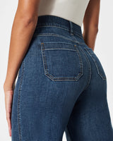 SPANXshape™ EveryWear Cropped Wide Leg Jeans with Patch Pockets - Shaded Blue