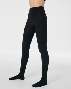 SPANXshape™ Cozy Rib Knit Shorty Tights - Very Black