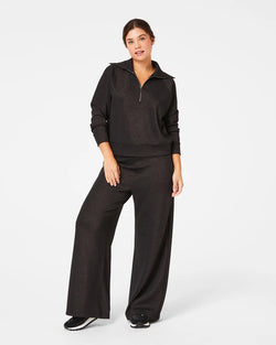 SPANX® AirEssentials Wide Leg Pant - Very Black/Silver Shimmer