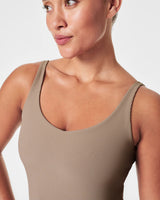 SPANXshape™ Get Moving Contour Rib Shelf Tank - Driftwood