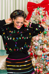 Crystal Christmas Lights Sweater