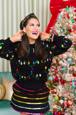 Crystal Christmas Lights Sweater