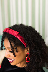 Thin Red Sprinkles Ribbon Bow Headband