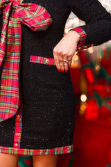 Tweed Tartan Bow Dress