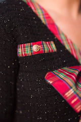 Tweed Tartan Bow Dress