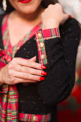 Tweed Tartan Bow Dress