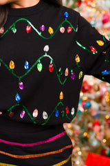 Crystal Christmas Lights Sweater