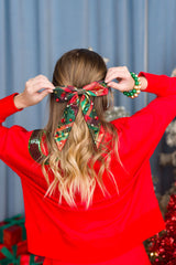 Red Holiday Plaid Bow Sweatshirt