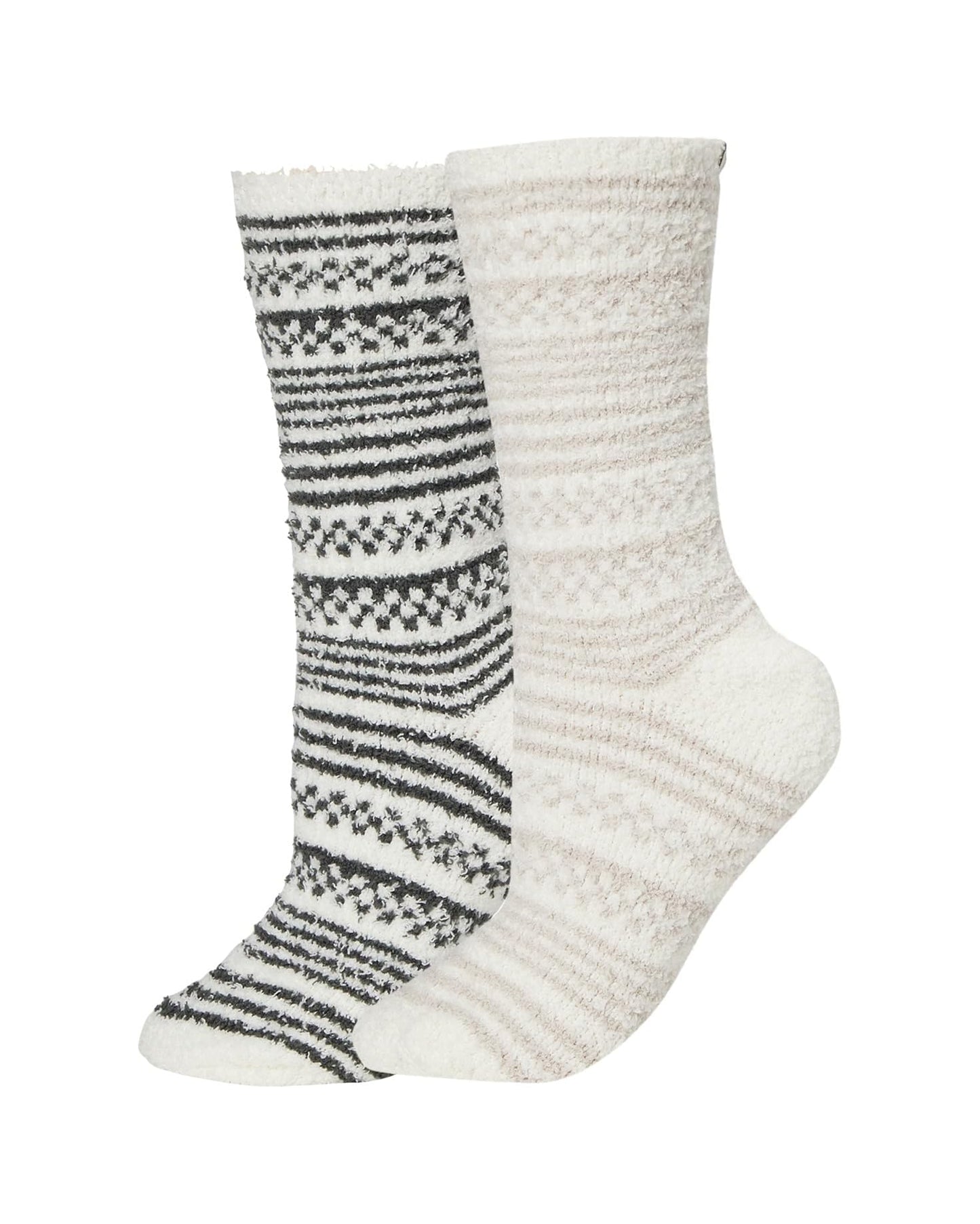 CozyChic Checkered Stripe Sock - Dark Moss