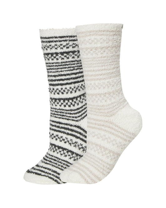 CozyChic Checkered Stripe Sock - Dark Moss
