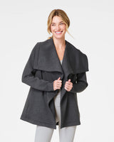 AirEssentials SPANX® Open Wrap Cardigan - Dark Heather Grey