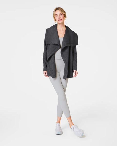 AirEssentials SPANX® Open Wrap Cardigan - Dark Heather Grey