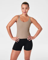 SPANXshape™ Get Moving Contour Rib Shelf Tank - Driftwood