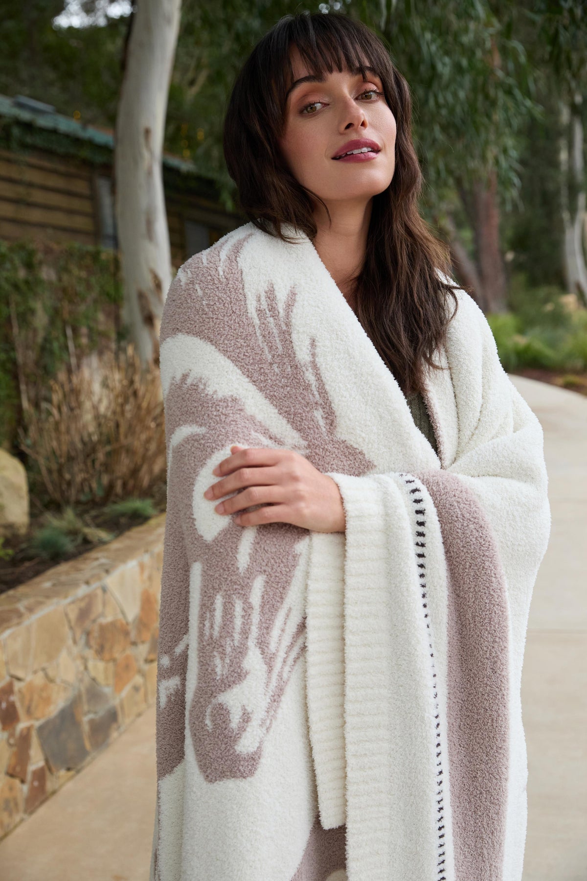 CozyChic® Stallion Throw - Cream Multi