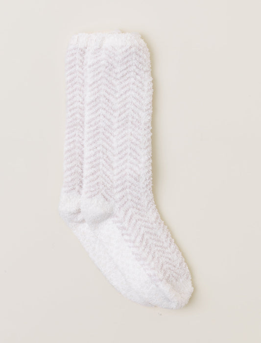 CozyChic® Women's Herringbone Socks - Cream / Stone