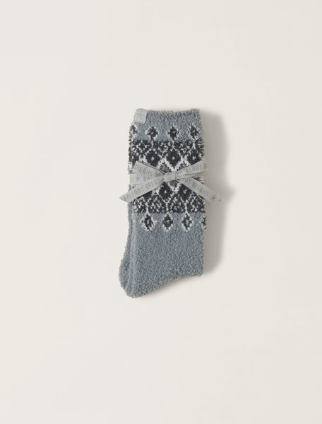 CozyChic® Fair Isle Socks - Moonbeam Multi