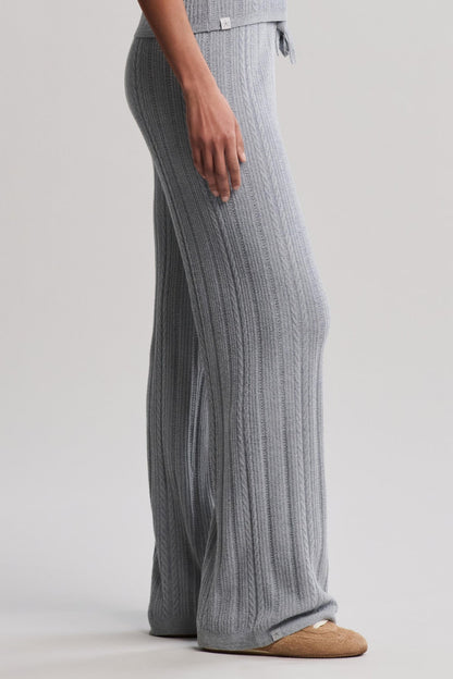 CozyChic Ultra Lite® Cable Knit Ankle Pant - Moonbeam