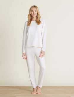 Malibu Collection® Brushed Fleece Sweater Mix Pullover - Sand Dune