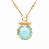 Bamboo Statement Necklace - Iridescent Bahamian Blue