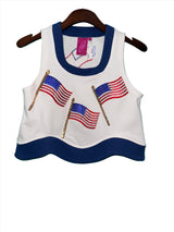 White & Navy American Flag Tank