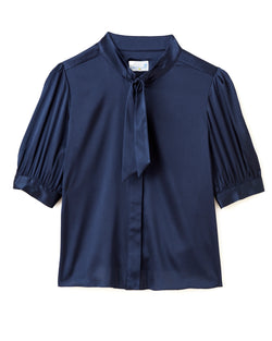 Peggy Short Sleeve Blouse - Midnight Blue