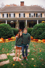 Country Pumpkin Sweater In Green - Women's