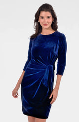 Cinch & Tie Dress - Silky Velvet