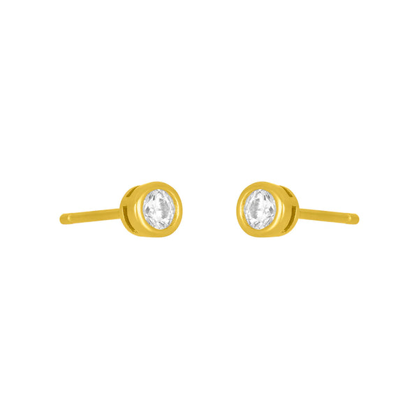 Marisol Gold Bezel Stud - 3MM
