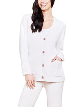 CozyChicLite Contrast Rib Pocket Cardigan - Primrose Pearl