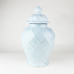 Light Blue Textured Ginger Jar - Large