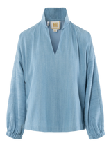 Long Sleeve Poppy Top - Denim Chambray