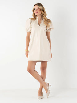 Hampton Mini Dress - Sandshell Vegan Leather