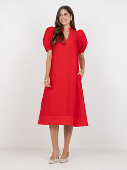 Hampton Dress - Cardinal Red