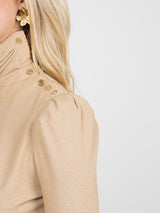 Tessa Turtleneck - Metallic Gold Knit