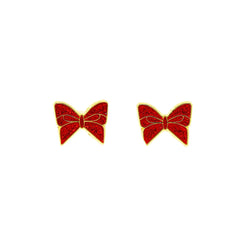 Red Bow Mini Stud Earrings