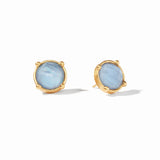 Honey Stud - Iridescent Chalcedony Blue