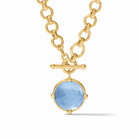 Honeybee Demi Necklace - Iridescent Chalcedony Blue