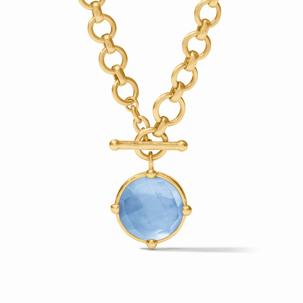 Honeybee Demi Necklace - Iridescent Chalcedony Blue