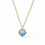 Honeybee Solitaire Necklace - Iridescent Chalcedony Blue