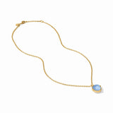 Honeybee Solitaire Necklace - Iridescent Chalcedony Blue