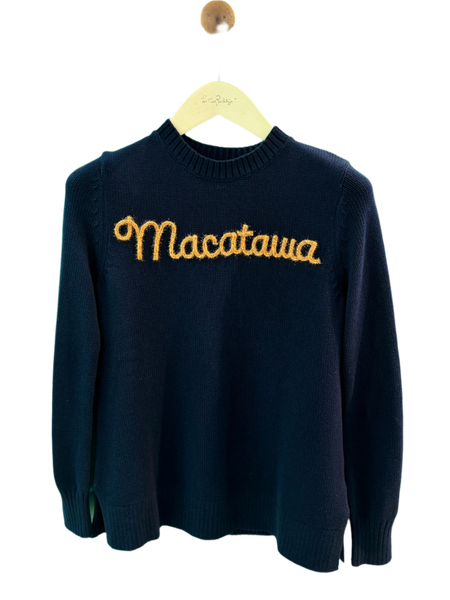 Macatawa Tinsel Sweater - Navy/Gold