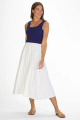The Jada Dress - Thin Navy Stripe