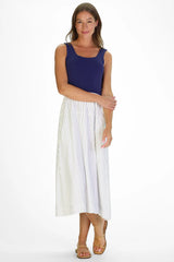 The Jada Dress - Thin Navy Stripe