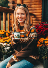 Cozy Pumpkin Sweater in Brown - Women's